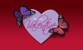 Be My Valentine Butterflies with Heart graphic background