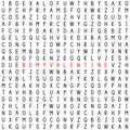 Be my Valentine. Find the words in the word puzzle