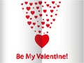 Be My Valentine - flat style greeting card