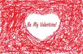 Be my valentine greetings with red hearts