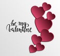 Be my valentine Hand drawn calligraphy and brush pen lettering with frame border Royalty Free Stock Photo