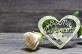 Be My Valentine hand made heart and rose Royalty Free Stock Photo