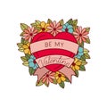 Be my valentine label isolated icon