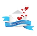 Be my valentine letter illustration design Royalty Free Stock Photo