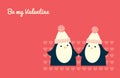 Be my valentine penguins coral