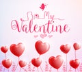 Be My Valentine Poster with Red Heart Balloons for Valentines Day
