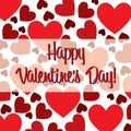 Heart scatter Valentine`s Day card