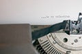 BE MY VALENTINE TYPES ON AN OLD ANTIQUE TYPEWRITER Royalty Free Stock Photo