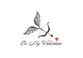 Be My Valentine. A Valentines Day illustration - I Love YOU, Be My Valentine, original designed hand-drawing. Royalty Free Stock Photo