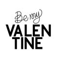 Be my valentines lettering in a white background