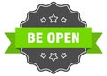 be open label. be open isolated seal. sticker. sign