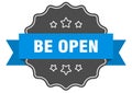 be open label. be open isolated seal. sticker. sign