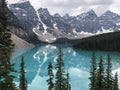 Be perplexed by the perfection of Moraine Lake Royalty Free Stock Photo