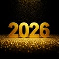 Golden 2026 with Glitter - New Year Celebration Background Royalty Free Stock Photo