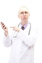 Be quiet! Doctor calling somebody Royalty Free Stock Photo