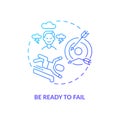 Be ready to fail navy gradient concept icon Royalty Free Stock Photo