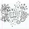 Be A Star Sketchy School Doodles Vector Design Royalty Free Stock Photo