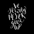Be strong never give up