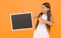 Be successful. carefree beauty show blackboard. kid show thumb up. little child advertises beach activity. happy