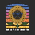 Be a sunflower eyeglasses vector illustration