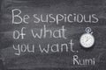 Be suspicious Rumi