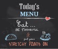 Be thankful on a blackboard vector design Royalty Free Stock Photo