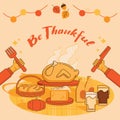 Be thankful greeting illustration