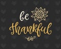 Be Thankful. Thanksgiving Day poster template