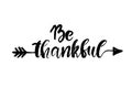 Be Thankful Thanksgiving day simple lettering