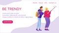 Be trendy landing page vector template