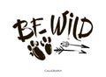 Be wild card. Hand drawn lettering background. Ink illustration. Brush painted letters. Isolated on white . Royalty Free Stock Photo