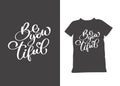 Be you tiful hand drawn vector lettering for Beauty concept. Joyful white calligraphic beautiful text isolated. typography quote