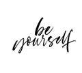 Be yourself phrase. Motivational and inspirational quote. Vector hand drawn brush style modern calligraphy. Royalty Free Stock Photo