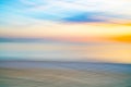 Beach abstract in soft hues St Kilda Beach back-lit by setting sun Royalty Free Stock Photo