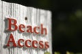 Beach access sign.