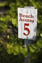 Beach access sign