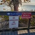 Beach access signs in Florida