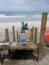 Beach: access steps construction Royalty Free Stock Photo