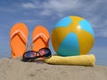 Beach accessories Royalty Free Stock Photo