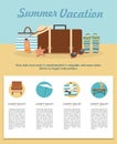 Beach Accessories. Summer Vacation and Tourism Infographic. Royalty Free Stock Photo