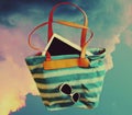 Beach Accessories Tablet, handbag ,Smartphone, Sunglass Illustration Royalty Free Stock Photo