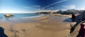 Beach activity during low tide at Biarritz