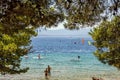 Beach of Adriatic sea, Croatia, Brac island Royalty Free Stock Photo
