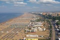 Beach Adriatic sea Rimini cityscape Italy summer Royalty Free Stock Photo