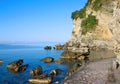 Beach of Adriatic sea in summer, Budva, Montenegro Royalty Free Stock Photo