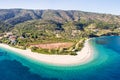 The beach Agios Dimitrios of Alonissos from drone, Greece