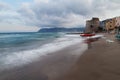 The beach of Alassio , Italy