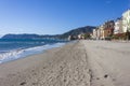 The beach of alassio, in the riviera di ponente coast