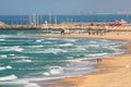 Beach along Mediterranean sea in Israel.