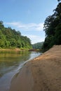 Beach along the river in Taman Negara, Malaysia